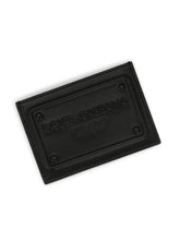 Calfskin card holder with raised logo -  | Dolce &amp; Gabbana