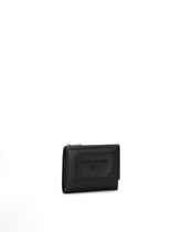 Calfskin French flap wallet with raised logo -  | Dolce &amp; Gabbana