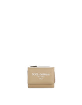 Calfskin French flap wallet with logo -  | Dolce & Gabbana