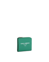 Calfskin card holder with logo -  | Dolce & Gabbana