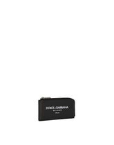 Calfskin card holder with logo -  | Dolce &amp; Gabbana