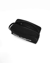 Nylon toiletry bag with rubberized logo -  | Dolce &amp; Gabbana