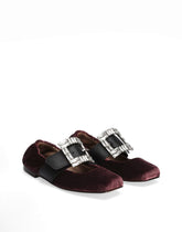 Velvet ballet flats with bejeweled buckle -  | Dolce &amp; Gabbana
