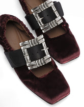 Velvet ballet flats with bejeweled buckle -  | Dolce &amp; Gabbana