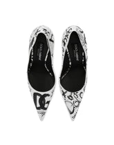 Calfskin pumps with logo print -  | Dolce & Gabbana