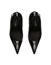 Polished calfskin pumps with zipper -  | Dolce & Gabbana