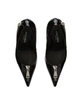 Polished calfskin pumps with zipper -  | Dolce & Gabbana