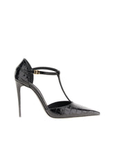 Crocodile-print calfskin T-bar pumps -  | Dolce &amp; Gabbana
