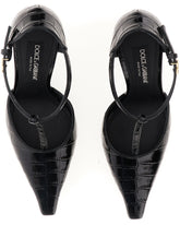 Crocodile-print calfskin T-bar pumps -  | Dolce &amp; Gabbana