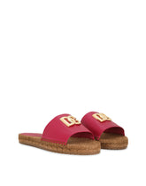 Nappa leather espadrille sliders with DG logo -  | Dolce & Gabbana
