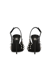 Polished calfskin slingbacks with stud embellishment -  | Dolce & Gabbana