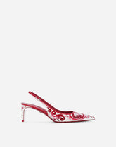 Printed polished calfskin slingbacks -  | Dolce & Gabbana