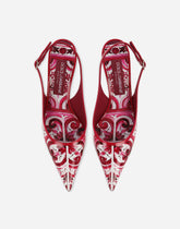Printed polished calfskin slingbacks -  | Dolce & Gabbana