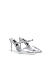 Mirrored-effect calfskin mules with embroidery -  | Dolce & Gabbana