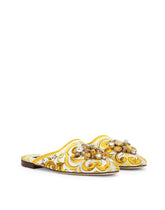 Majolica-print brocade mules with embroidery -  | Dolce &amp; Gabbana
