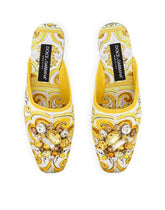 Majolica-print brocade mules with embroidery -  | Dolce &amp; Gabbana