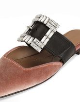Velvet mules with jewel buckle -  | Dolce &amp; Gabbana