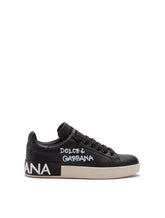 PORTOFINO SNEAKERS IN NAPPA CALFSKIN WITH WRITING PRINT -  | Dolce &amp; Gabbana