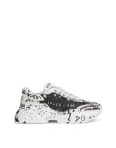 Hand-painted “graffiti” calfskin nappa Daymaster sneakers -  | Dolce & Gabbana