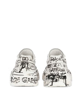 Hand-painted “graffiti” calfskin nappa Daymaster sneakers -  | Dolce & Gabbana