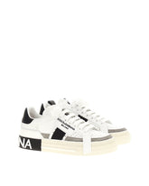 Calfskin Custom 2.Zero sneakers with contrasting details -  | Dolce &amp; Gabbana