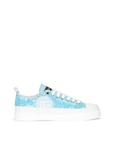 Rubberized calfskin Portofino Light sneakers with micro-sequins -  | Dolce & Gabbana