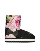 Nylon ankle boots with rose print -  | Dolce & Gabbana