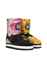 Nylon ankle boots with rose print -  | Dolce & Gabbana