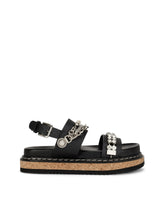 Calfskin sandals with embroidery -  | Dolce & Gabbana