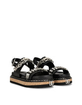 Calfskin sandals with embroidery -  | Dolce & Gabbana