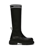 Calfskin and stretch mesh boots -  | Dolce & Gabbana
