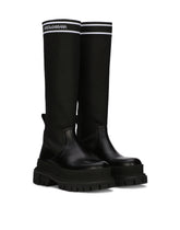Calfskin and stretch mesh boots -  | Dolce & Gabbana