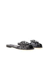Lurex lace rainbow slides with brooch detailing -  | Dolce &amp; Gabbana