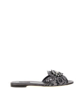 Lurex lace rainbow slides with brooch detailing -  | Dolce &amp; Gabbana
