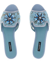 Slippers in lace with crystals -  | Dolce &amp; Gabbana