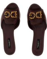 CALFSKIN SLIDERS WITH DG LOGO -  | Dolce &amp; Gabbana