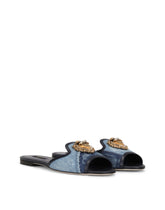 Patchwork denim Devotion slides -  | Dolce &amp; Gabbana