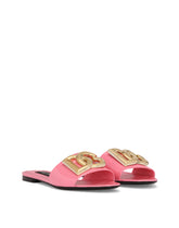 Patent leather sliders with DG logo -  | Dolce &amp; Gabbana