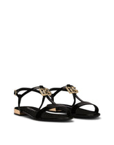 Polished calfskin sandals with DG logo -  | Dolce & Gabbana