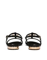Polished calfskin sandals with DG logo -  | Dolce & Gabbana
