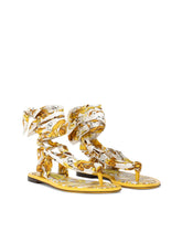 Printed silk twill thong sandals -  | Dolce &amp; Gabbana