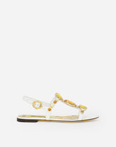 Patent leather sandals with stone embellishment -  | Dolce &amp; Gabbana