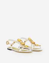 Patent leather sandals with stone embellishment -  | Dolce &amp; Gabbana
