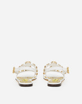 Patent leather sandals with stone embellishment -  | Dolce &amp; Gabbana