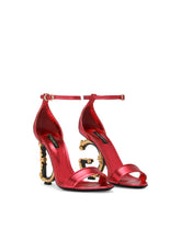 Nappa mordore sandals with baroque DG heel -  | Dolce & Gabbana