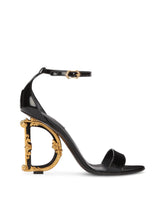 Polished calfskin sandals with DG baroque heel -  | Dolce &amp; Gabbana