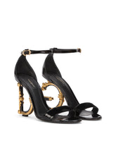 Polished calfskin sandals with DG baroque heel -  | Dolce &amp; Gabbana