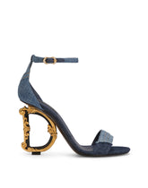 Patchwork denim sandals with baroque DG heel -  | Dolce &amp; Gabbana