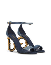 Patchwork denim sandals with baroque DG heel -  | Dolce &amp; Gabbana