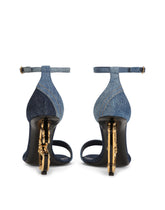 Patchwork denim sandals with baroque DG heel -  | Dolce &amp; Gabbana